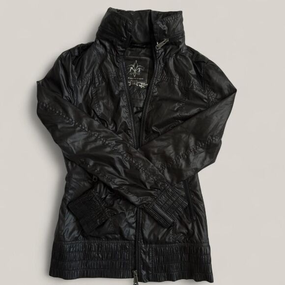 Mackage Soft Shell Rain Jacket Black XXS — Packable Bomber Style - Picture 6 of 6